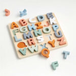 Janod Sweet Cocoon Alphabet Wooden Baby Puzzle and Chalkboard