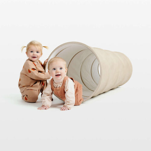 Gathre Millet Beige Vegan Leather Kids Collapsible Play Tunnel