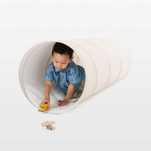 Gathre Ivory White Vegan Leather Kids Collapsible Play Tunnel