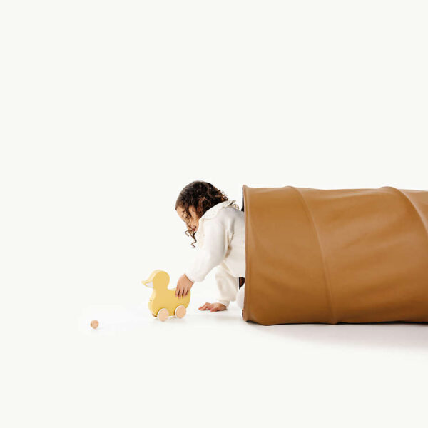 Gathre Camel Brown Vegan Leather Kids Collapsible Play Tunnel