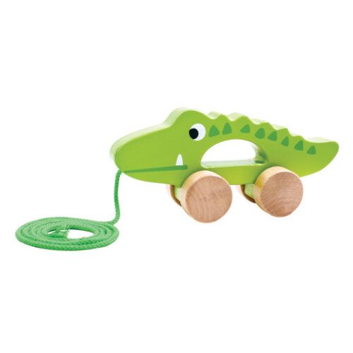 Chirden Toys with Crocodile Pull Along Wooden Animal Toys Learning Forest Animal