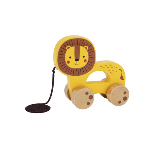 TookyToys - Wooden Lion Pull Along Toy