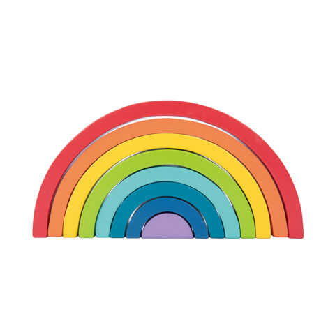 Rainbow Stacking Wooden Baby Toy, Baby Wooden Rainbow Toys