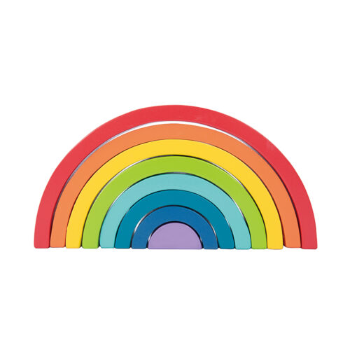 Rainbow Stacking Wooden Baby Toy, Baby Wooden Rainbow Toys