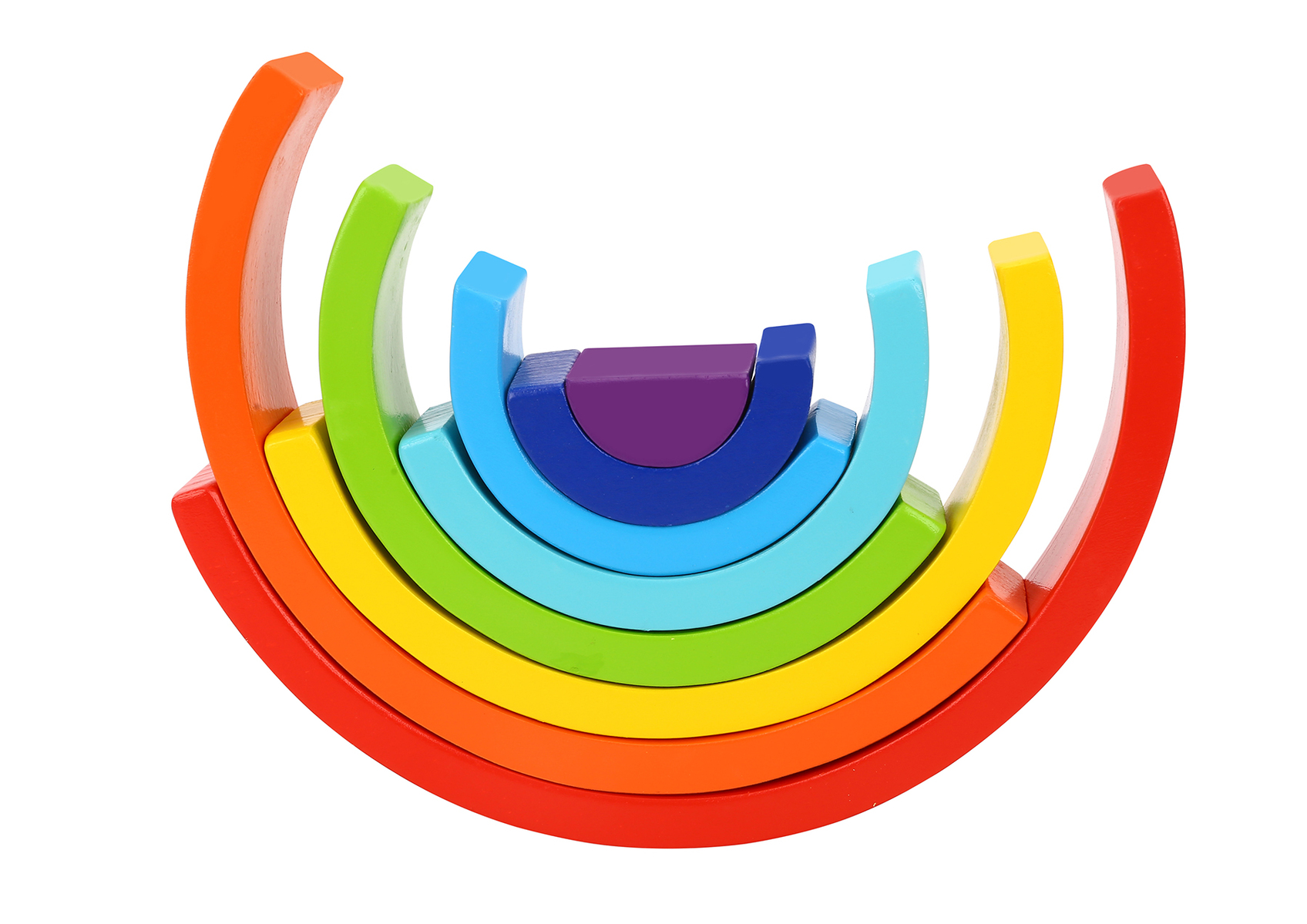 Rainbow Stacking Wooden Baby Toy, Baby Wooden Rainbow Toys